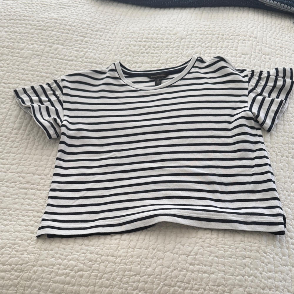 Striped  Navy and White Shirt